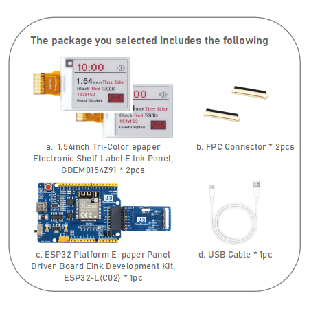 Epaper-display Thin 1.54inch Tri-Color epaper Electronic Shelf Label E Ink Panel