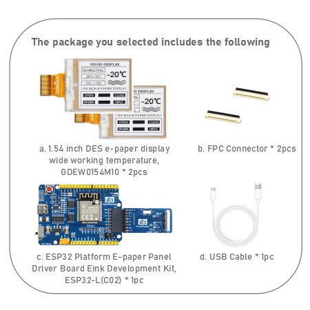 1.54 inch DES E-paper Display -10℃~60℃ Wide Working Temperature 152X152 Resolution EPD