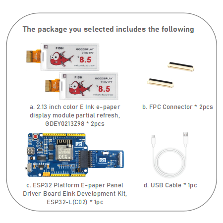 2.13 Inch Color E Ink 250x122 HD E-paper Display 1.8s Partial Update