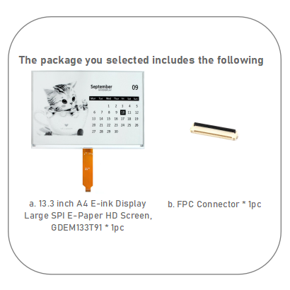 13.3 inch A4 E-ink Display Large SPI E-Paper HD Electronic Paper Screen 960x680