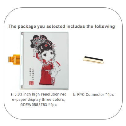 5.83 inch high resolution color red e-paper display Tri-color e-ink screen module buy