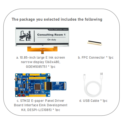 10.85-inch large E Ink screen narrow display 1360x480 with 0.4s Partial Update