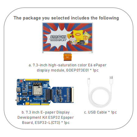 7.3-Inch  Full Color E Ink Spectra 6 Display High-saturation 800x480 GDEP073E01