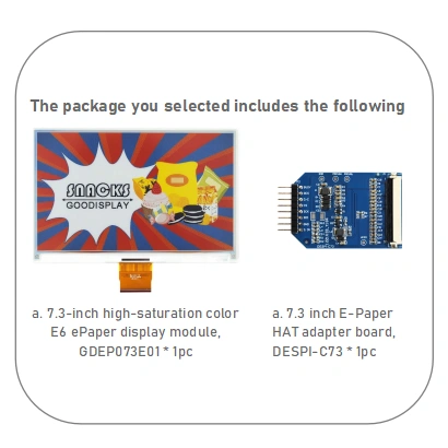 7.3-Inch E6 High-Saturation Color ePaper Display E Ink Spectra 6 GDEP073E01