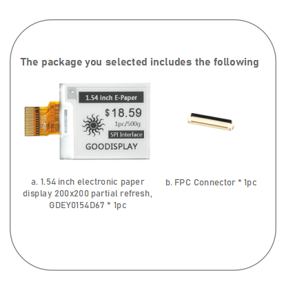 1.54 inch electronic paper display Customizable 1.5s fast refresh partial refresh digital price tags screen