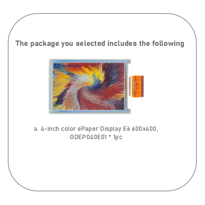 4-Inch Full-Color ePaper Display E Ink Spectra™ 6 (E6) 600x400 High-Resolution