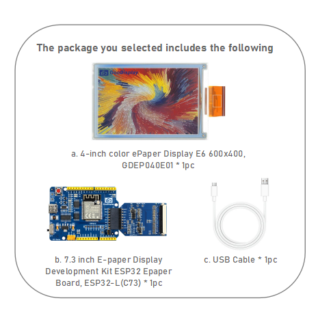 4-Inch Full-Color ePaper Display E Ink Spectra™ 6 (E6) 600x400 High-Resolution