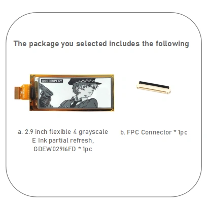 2.9 inch e ink flexible ultra-thin e-paper display with HAT connect ...