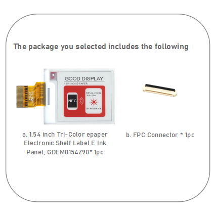 Epaper-display Thin 1.54inch Tri-Color epaper Electronic Shelf Label E Ink Panel