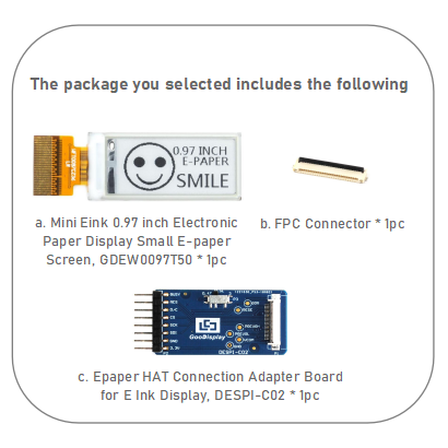 Mini 0.97 E-ink Display 184x88 resolution SPI Small E-paper Screen