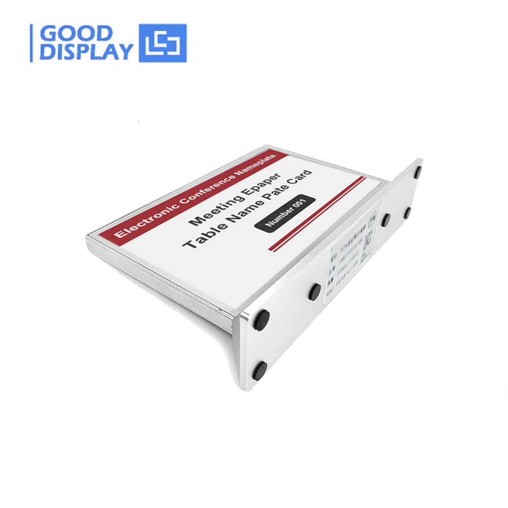 4.2" Electronic Paper Sign with Bluetooth & Metal Base Editable Digital Business Card Name Badges