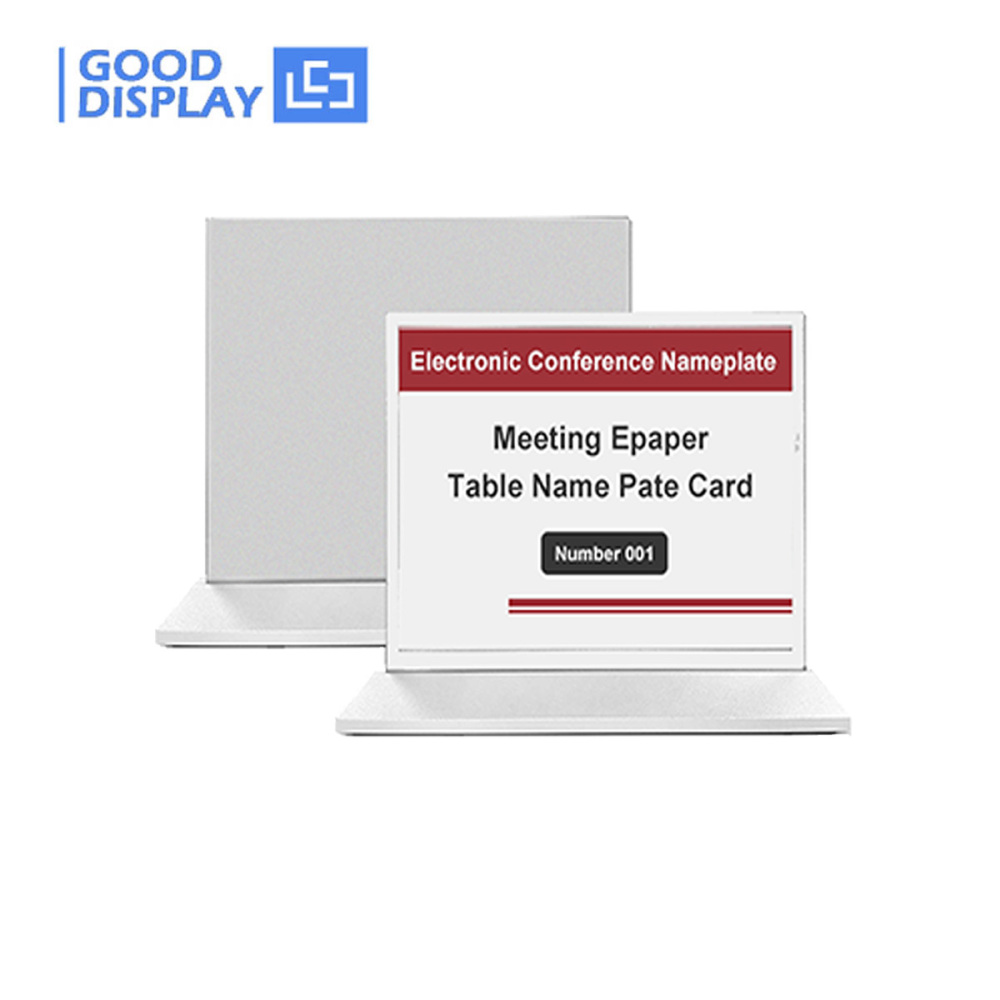 4.2" Electronic Paper Sign with Bluetooth & Metal Base Editable Digital Business Card Name Badges