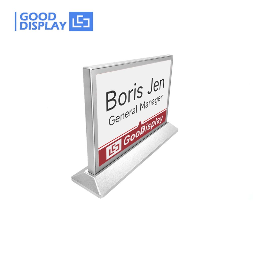 4.2" Electronic Paper Sign with Bluetooth & Metal Base Editable Digital Business Card Name Badges