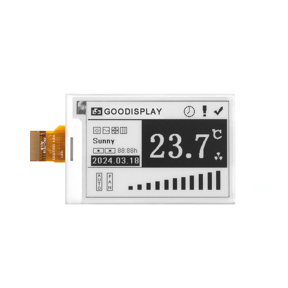1s Fast Refresh 2.7inch E-Ink Display Panel with SPI Interface Black/White Two Colors