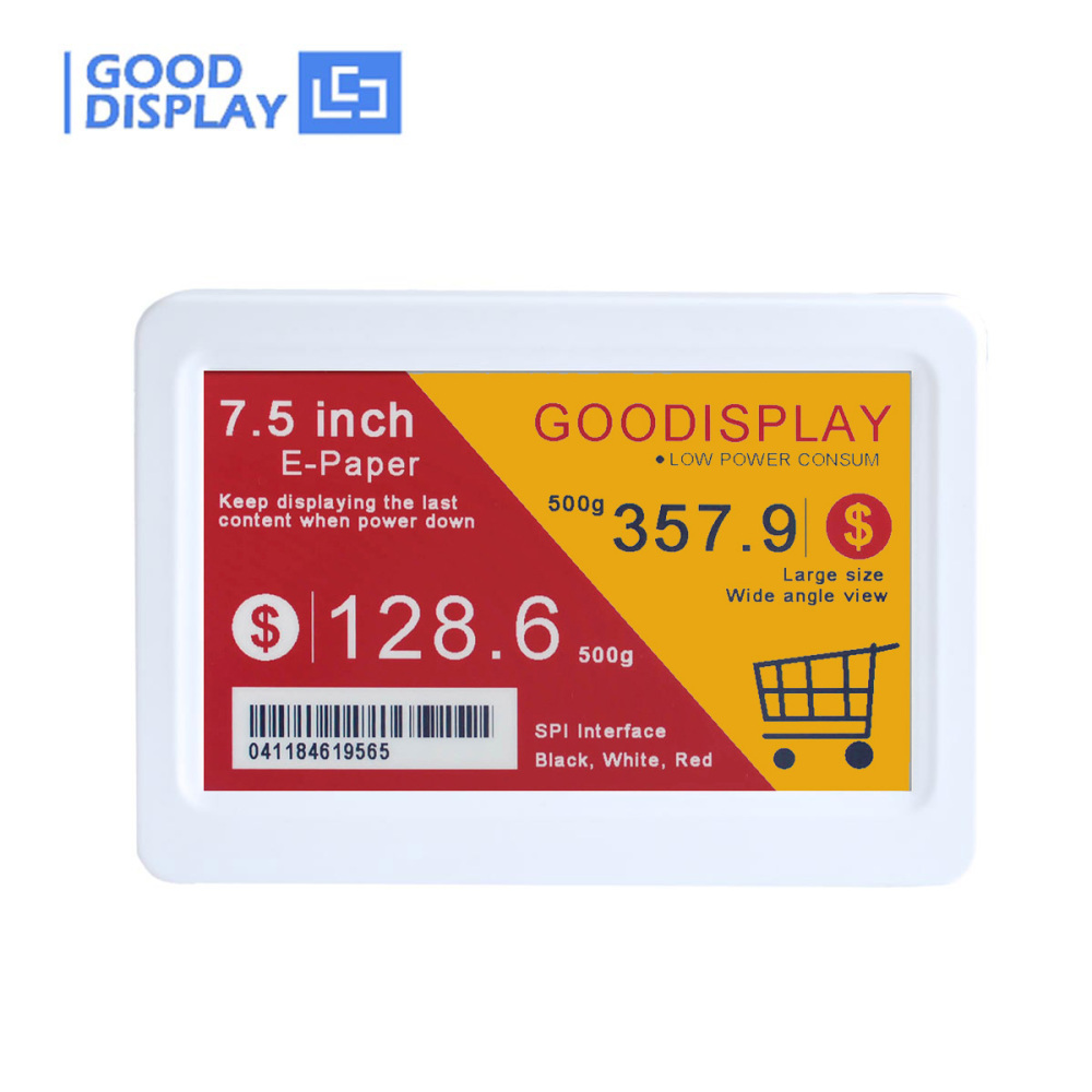 7.5 inch 4 Color E-ink Display WiFi&USB Electronic Digital Price Tags for Retail