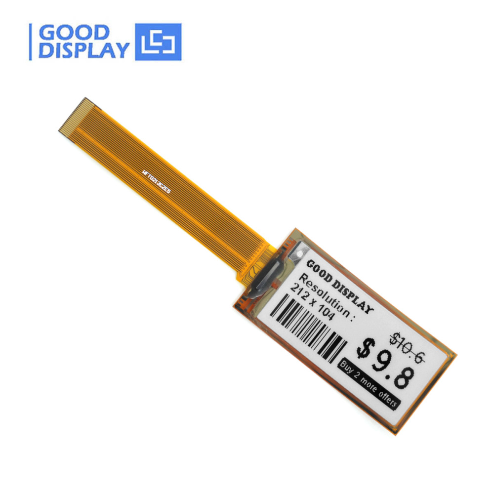 2.13" Flexible Monochrome ePaper Display Ultra-Thin E-Ink Screen 212x104 UC8151D Chipset