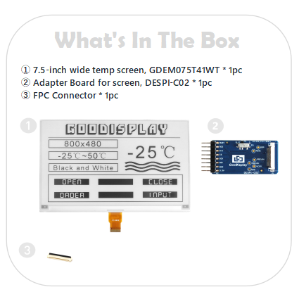 -25°C Cold-Resistant E Ink Display | 7.5-Inch HD 800x480 | Cold Storage Digital Label Screen