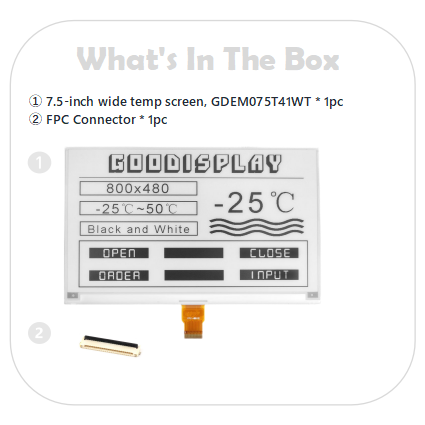 -25°C Cold-Resistant E Ink Display | 7.5-Inch HD 800x480 | Cold Storage Digital Label Screen