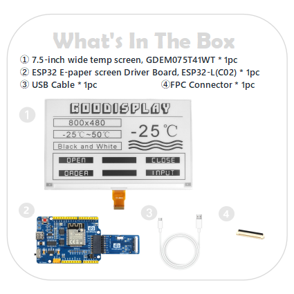 -25°C Cold-Resistant E Ink Display | 7.5-Inch HD 800x480 | Cold Storage Digital Label Screen