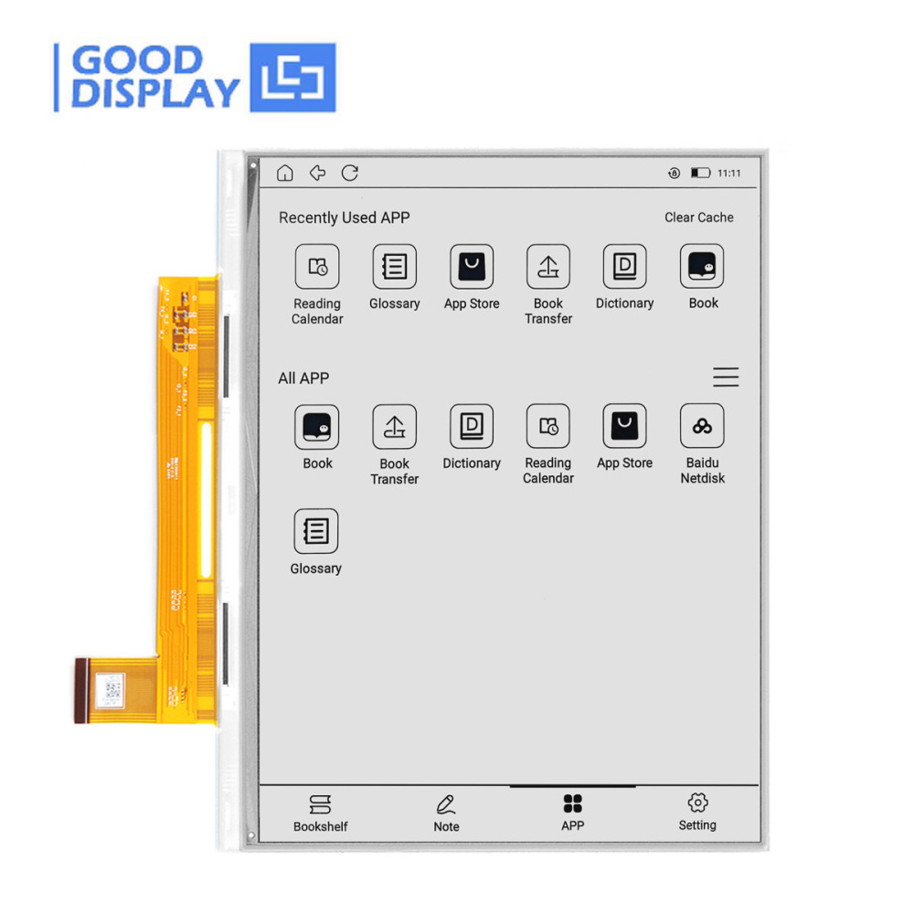 Large 10.3-Inch Parallel Port E Ink Raw Display 1872×1404 High-Resolution Paper Electronic Display