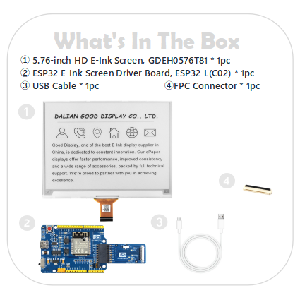 5.76" E Ink Carta Display Module 920x680 SPI Interface 0.3s Refresh Screen for E-Reader Prototyping