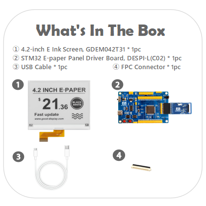 4.2" Ultra-Low Power e-Paper Display Module 400x300 e-Ink Screen 0.3s Fast Partial Refresh