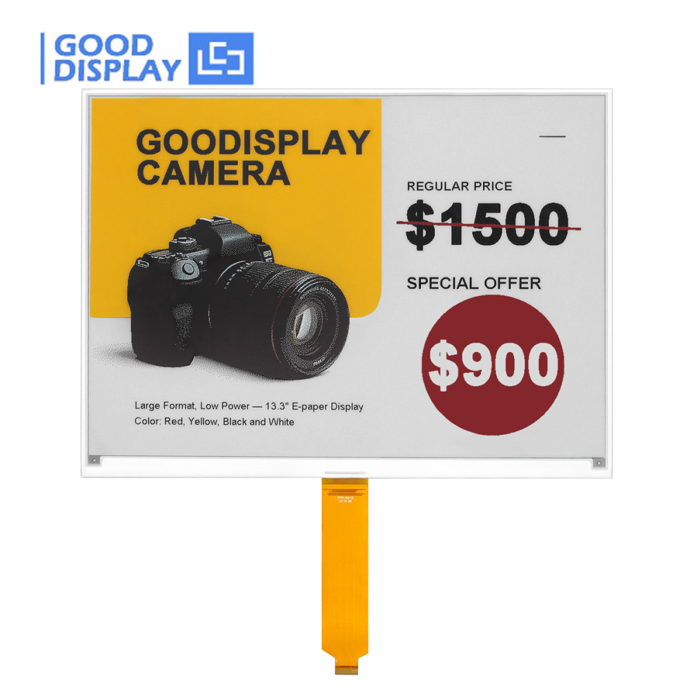 13.3-Inch 4-Color E-Paper Display SPI 960×680 Ultra-Low Power for Industrial & Retail Solutions