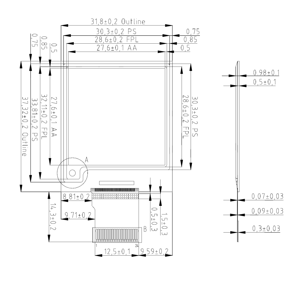 1.54 Inch E-paper Display 200x200 High Resolution 0.82s Refresh Speed