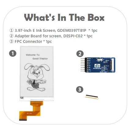 3,97 inch E-Ink Display Module met SPI Interface, 800 × 480