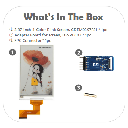 E Ink display phone case 3.97-inch black, white, yellow, and red four-color e-paper, high resolution 800x480