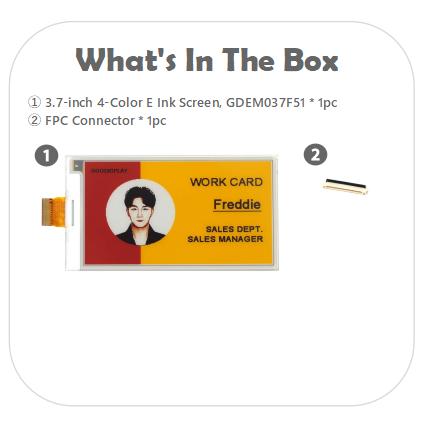 3.7 Inch Black, White, Yellow, and Red 4-colors E-ink Screen Resolution 416x240