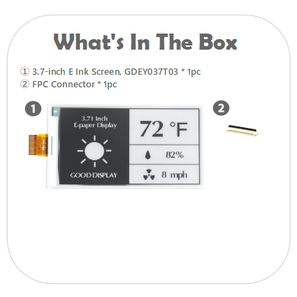 3.7 Inch 416x240 E-paper Black And White SPI Fast Refresh Electronic Eink Display ESL