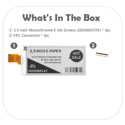 3.5" E-Paper 384x184 Pixels 0.3s Fastest Refresh E-Ink Displays Electronic Paper Display