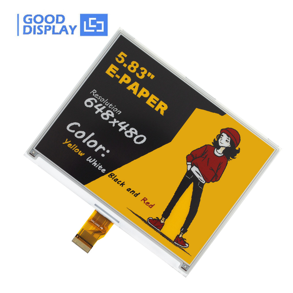 12s Fast Refresh 5.83-inch 4-Color E-Paper Display 648x480 SPI Interface E Ink Screen