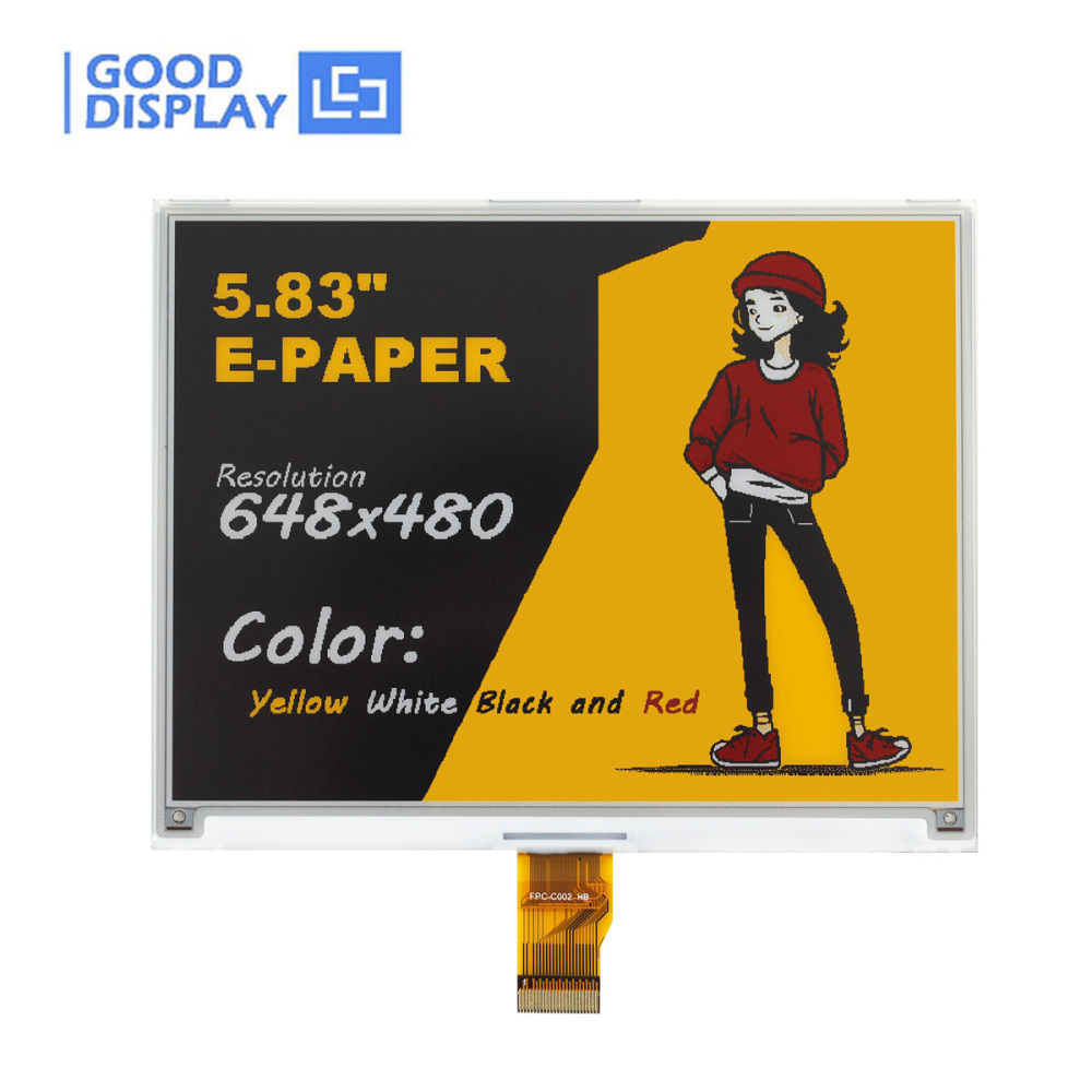 12s Fast Refresh 5.83-inch 4-Color E-Paper Display 648x480 SPI Interface E Ink Screen