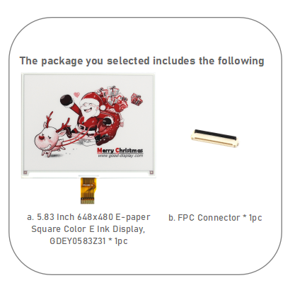 [EOL]5.83 Inch Red Color E-Ink EPD Display Square Display Module with Full Refresh