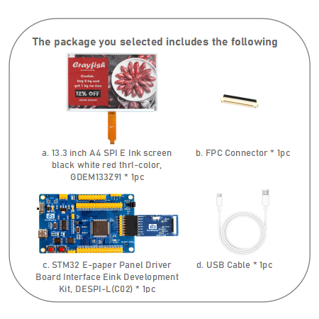 [EOL]13.3" E Ink Display A4 Size Tri-Color (Black/White/Red) 960x680 Resolution
