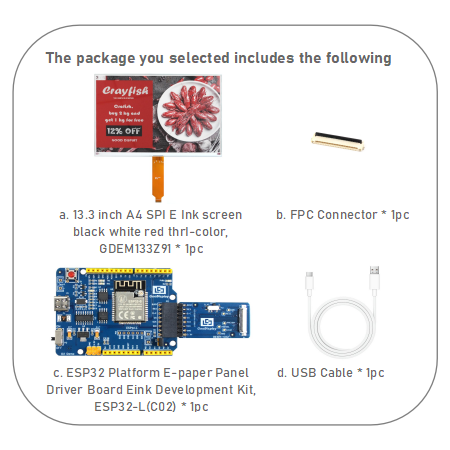 [EOL]13.3" E Ink Display A4 Size Tri-Color (Black/White/Red) 960x680 Resolution