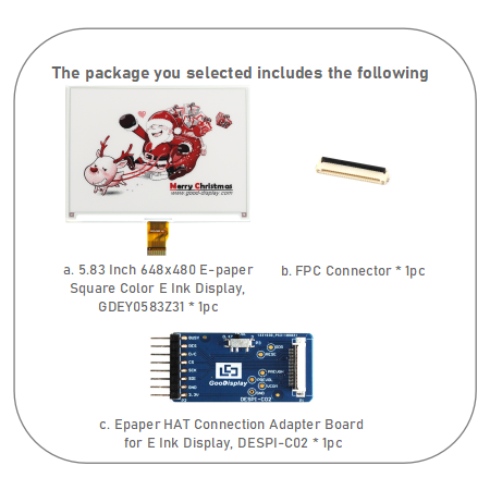 [EOL]5.83 Inch Red Color E-Ink EPD Display Square Display Module with Full Refresh