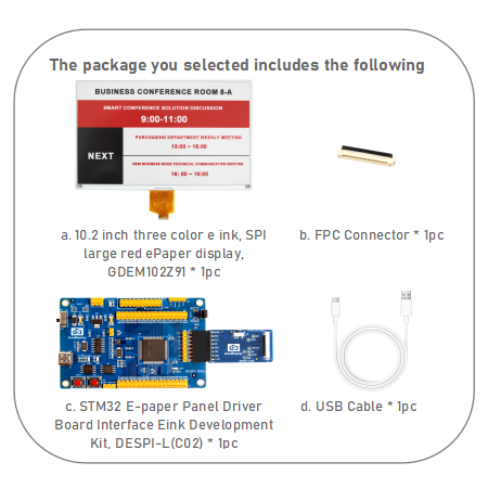[EOL]10.2-Inch Tri-Color E Ink Display High-Resolution 960x640, Red-Black-White, Embedded Controller