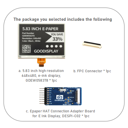 [EOL]5.83 inch Large e-paper display High-Resolution 800x480 SPI interface