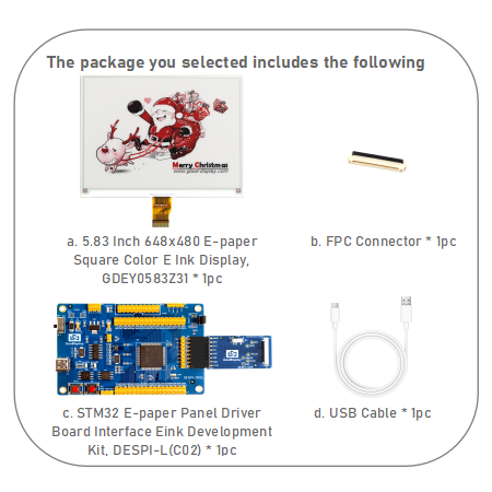 [EOL]5.83 Inch Red Color E-Ink EPD Display Square Display Module with Full Refresh