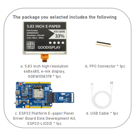 [EOL]5.83 inch Large e-paper display High-Resolution 800x480 SPI interface