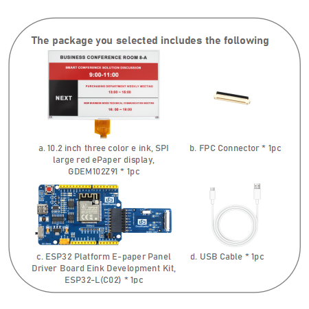 [EOL]10.2-Inch Tri-Color E Ink Display High-Resolution 960x640, Red-Black-White, Embedded Controller
