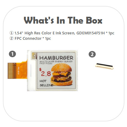 1.54-Inch E-Paper Display Four-Color (Yellow & Red) with High Resolution 200x200