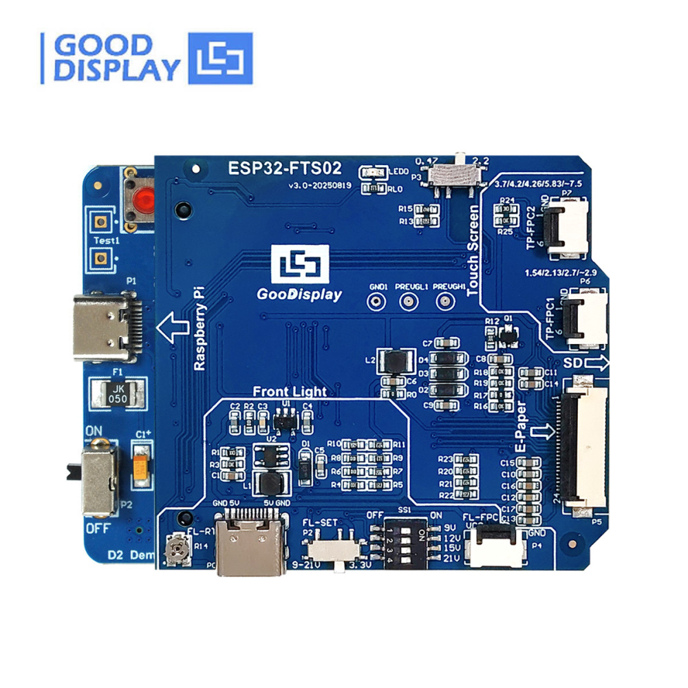 SPI E-Paper Adapter with Touch, Front Light, SD Card for Raspberry Pi & ESP32