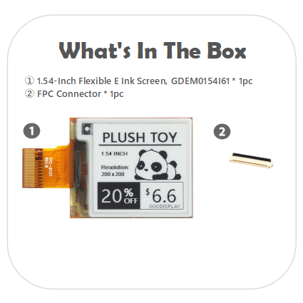 1.54-inch Flexible E Ink Display 0.42s Partial Refresh 200x200 ePaper Displays Module