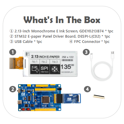 2.13 inch 1.5s Fast Refresh 250x122 Raspberry Pi EPD supports Electronic Epaper price Tag