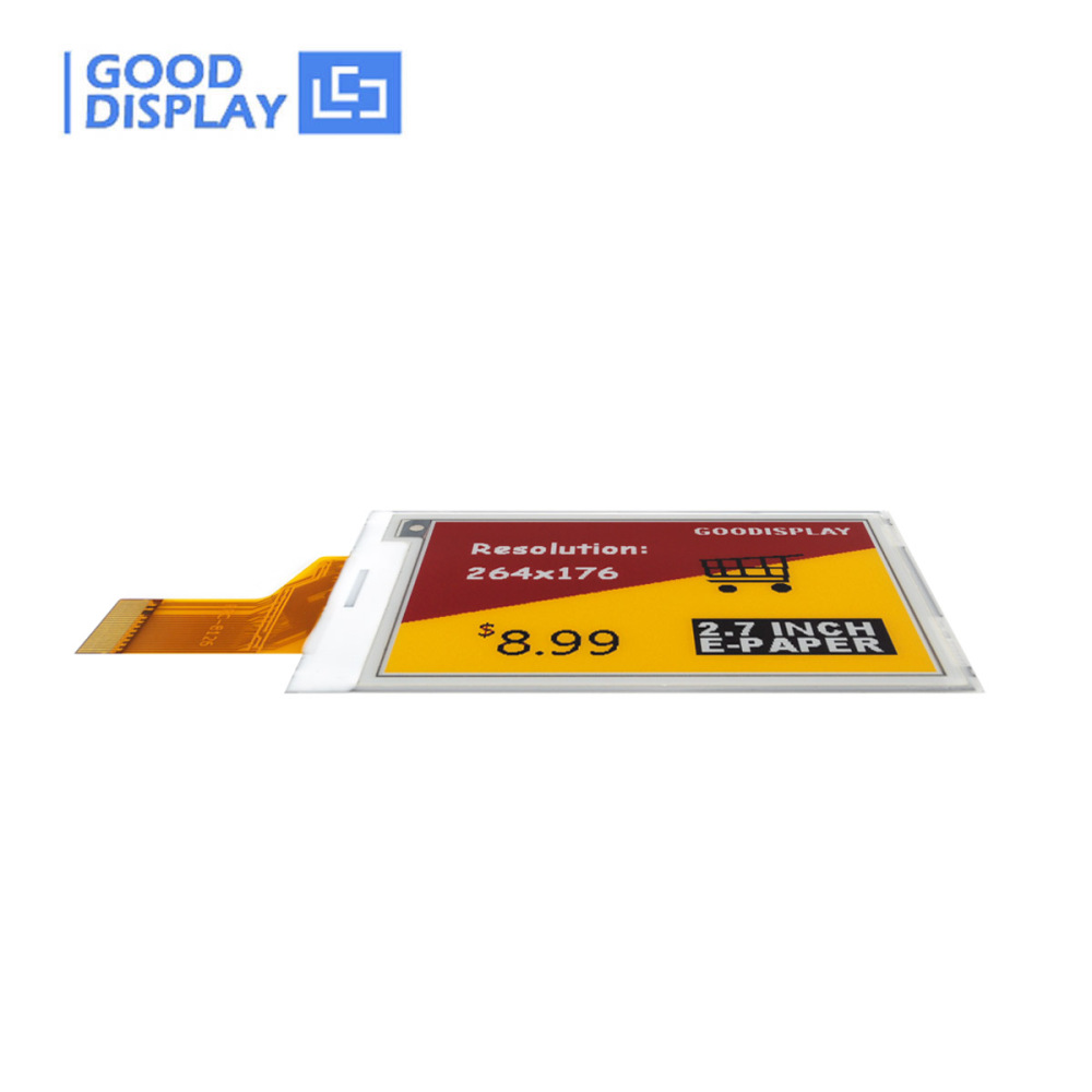 2.7" Four-Color E-Ink Display Module 12s Refresh 264x176 Resolution Low Power e-Paper