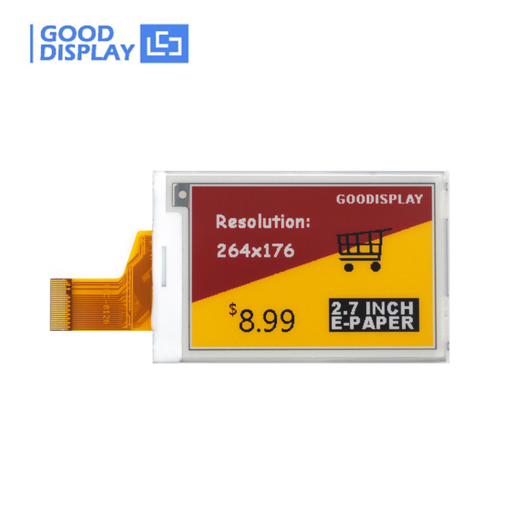 2.7" Four-Color E-Ink Display Module 12s Refresh 264x176 Resolution Low Power e-Paper